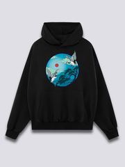 Front Print - Flying Cranes Hoodie