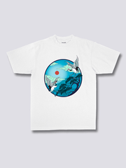 Front Print - Flying Cranes T-Shirt